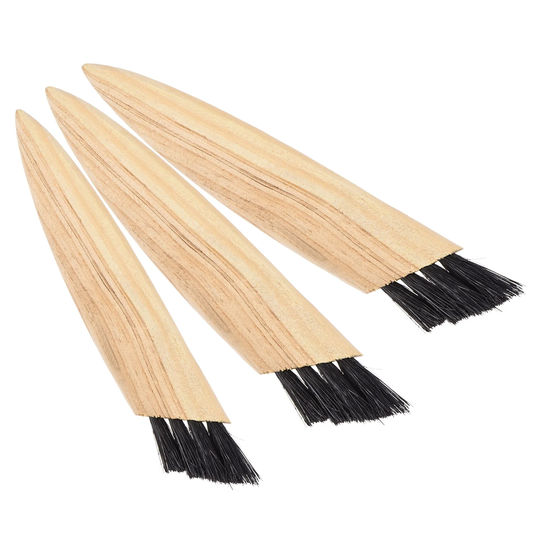 5 Inches Shoe Polish Brush, 3 Pack Horsehair Shoe Cleaning Scrubber Wooden Color - Wooden Color - 5.08 x 0.98 inch(L*W)