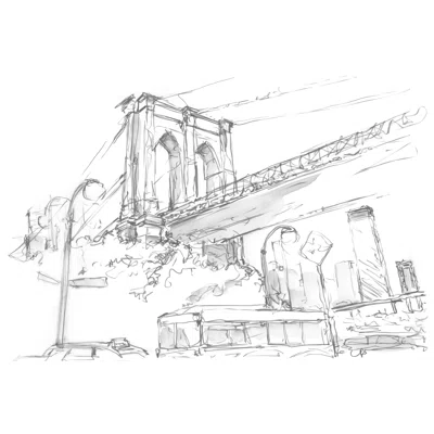 Pencil Cityscape Study I