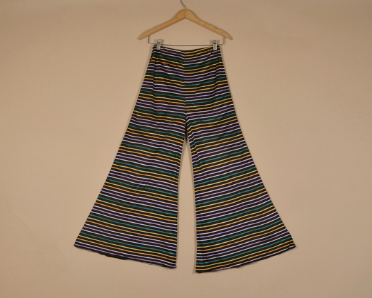 70S Wide Leg Hand Made Flare Striped Pants