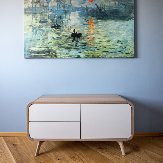Small Sideboard, Tv Stand, Vinyl Record Storage in Solid Oak With Soft Closing Doors Record Storage, Console Bookshelves