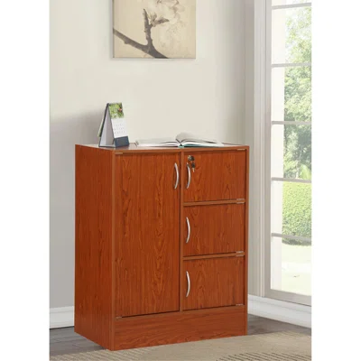 Latitude Run® Multipurpose Bookcase With 4-Doors 3-Shelves In Beech