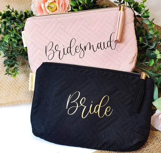 Personalized Make Up Bag/Bridesmaid Gift/Bride Gift/Travel Pouch/Bridesmaid Proposal Box/Custom Pencil Pouch/Bachelorette Gift/Cosmetic Bag
