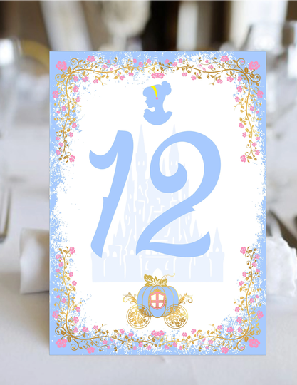 Cinderella Fairy Tale Story Book Table Numbers | Select Your Set Build Own Set #tn-92