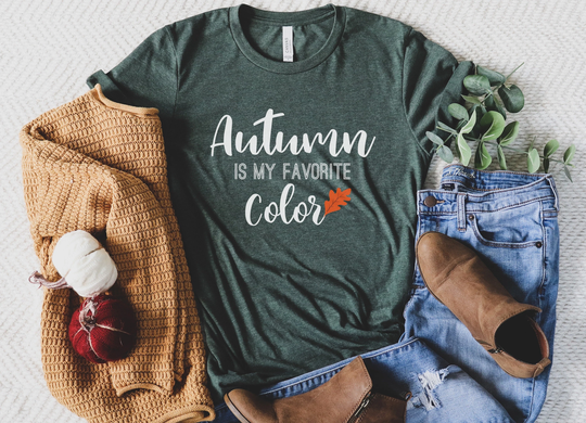 Autumn Is My Favorite Color, Fall Shirt, Pumpkin Spice Women's Graphic Tee, Teacher Tee