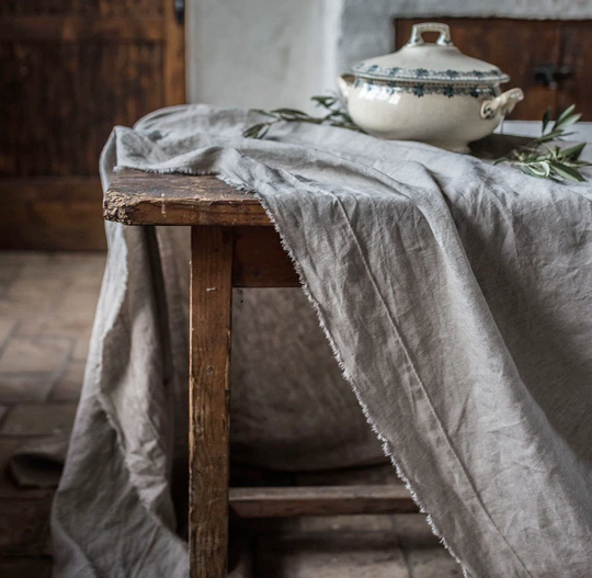 Vintage Linen Tablecloth, Rustic Table Cloth, Table Cover, Round Linen Cloth, Tablecloth Round, Large Tablecloth