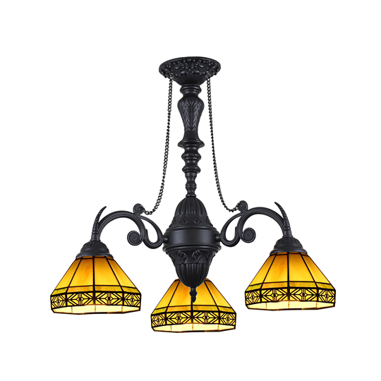 Mission-Design 3-light Black Chandelier - Multi-Color