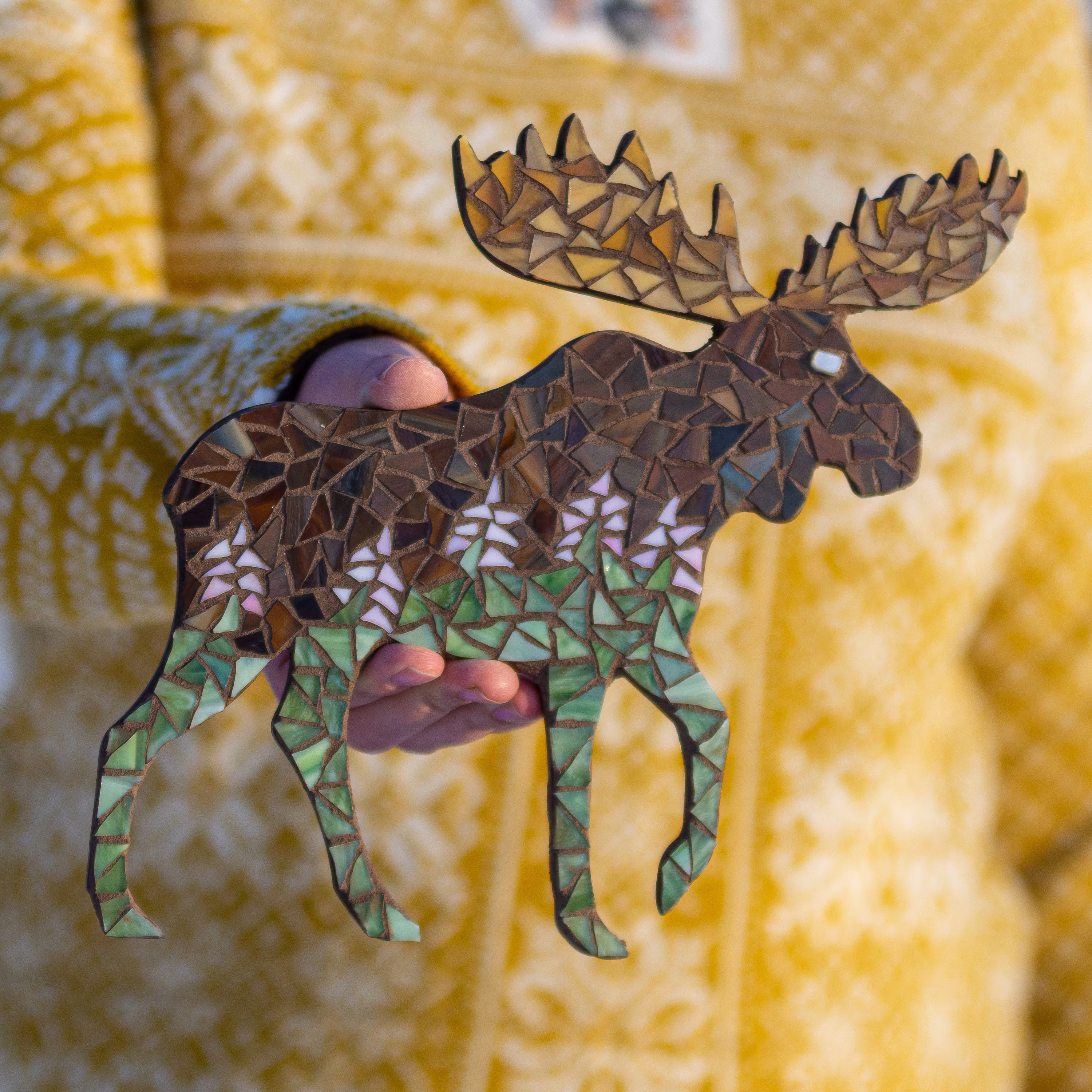Diy Stained Glass Mosaic Moose Kit