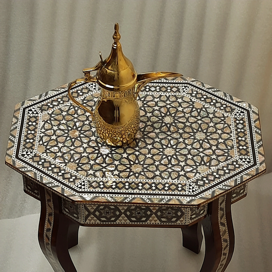 Handmade Furniture Coffee Table .octageonal Side, Home Decor .wooden, Tabie End T Able, Mosaic Mother Of Pearl Table