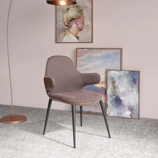 Modrest Bontura Modern Brown Fabric & Leatherette Accent Chair