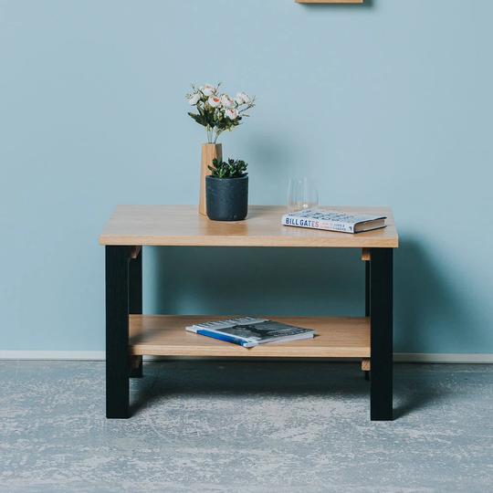Modern Wooden Coffee Table Natural Oak Wood Handmade Made Of Solid