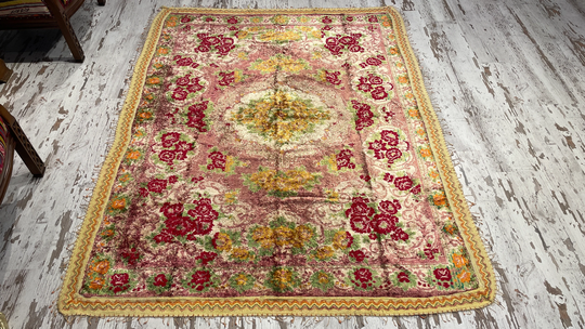 Vintage Velvet Victorian Table Sofa Clothes Cover Wall Rug Unique Boho Luxury Cloth 6.5x5 Feet 200x153 cm Decorative Hanging