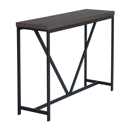 HomyLin Industrial 47IN Console Table Sofa Table Walnut Black