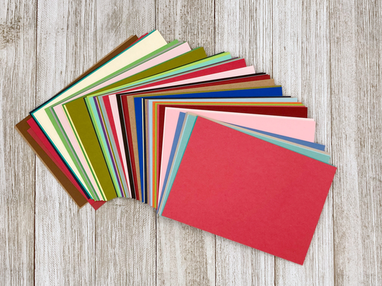 4 Bar Colorful Flat Note Cards/Assorted Color Blank Card Stock Inserts Random Set Of 20