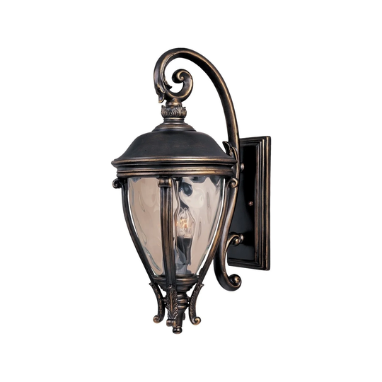 Maxim Bronze Vivex Water Glass Shade Camden 3-light Outdoor Wall Mount Light