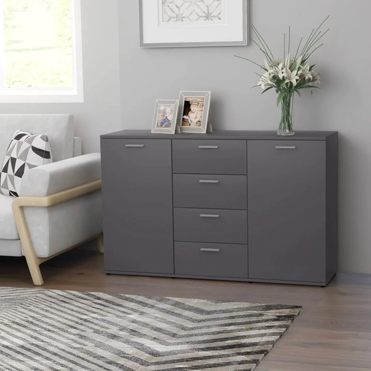 Sideboard Gray 47.2"x14"x29.5" Chipboard