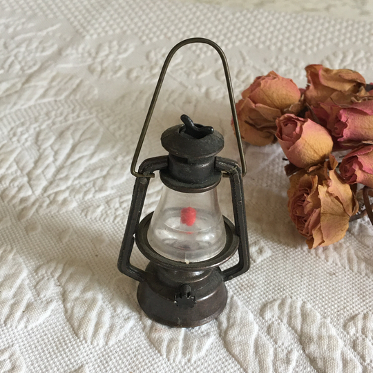 Vintage Cast Iron Lantern Pencil Sharpener. Wonderful Miniature With Turning Flame Adjuster. Use in Display