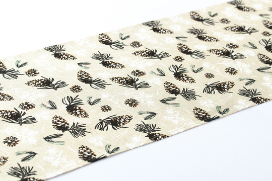 Rustic Table Linen Inspired By Nature, Pinecone Centerpiece, Natural Topper, Table Runner With Pointed Ends