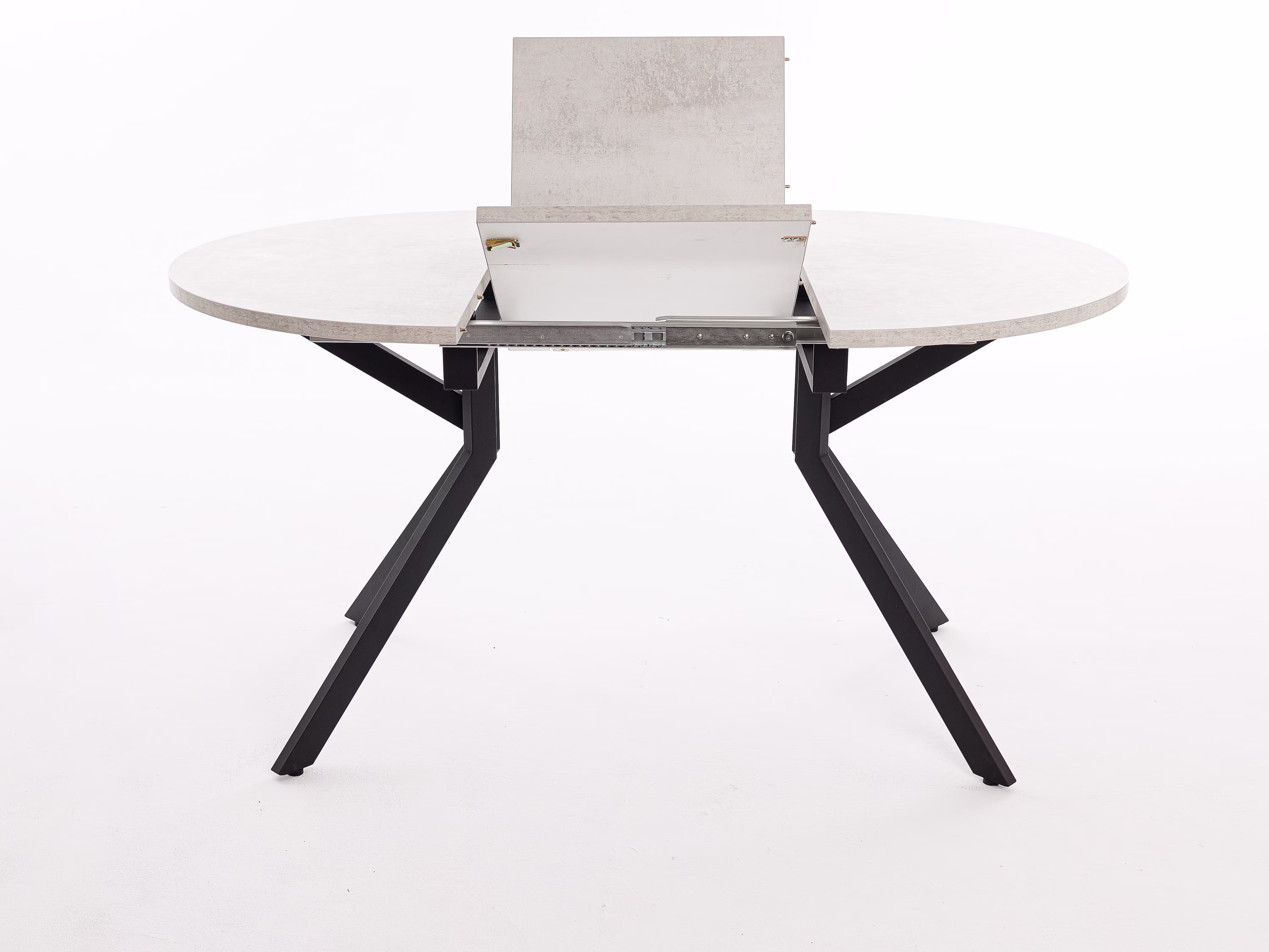 Extendable Dinning Table Convertible Circle To Oval Shape | 2 Position