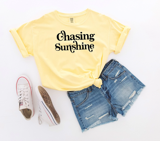 Comfort Colors Chasing Sunshine Tshirt Colort Shirt Tee Summer Shirts Sun Vibes