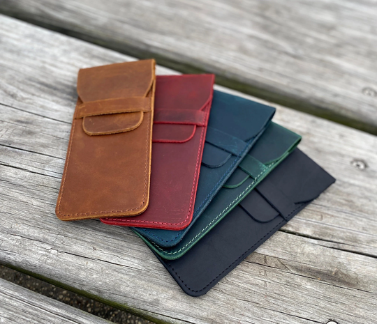 Leather Pencil Case, Handmade Fountain Pen Holder, Pouch, Gift For Artist, Sleeve, Holder