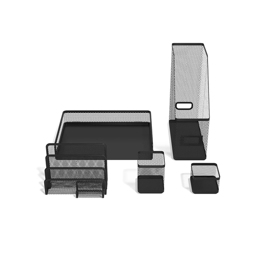 TRU RED 5-Piece Matte Black Wire Mesh Organizer Set
