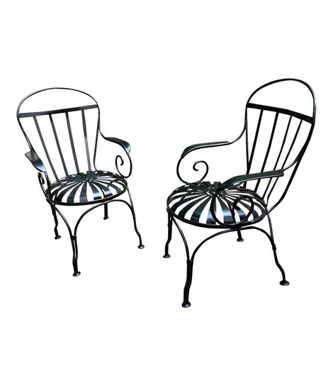 Francois Carre Garden Chairs/A Pair