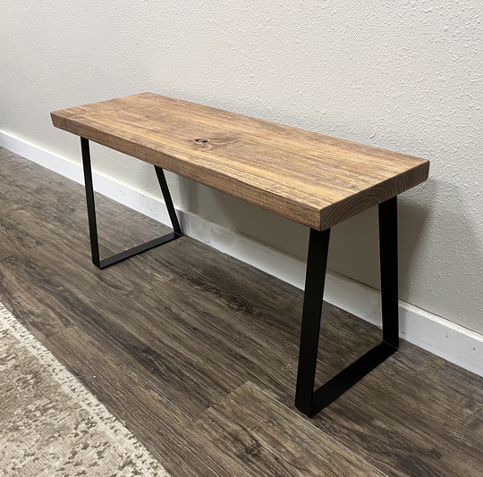 Modern Bench With 16" Trapezoid Legs, Farmhouse Foyer Bench, Rustic Hallway Table, Entryway Sideboard Mid Century