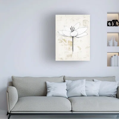 Pencil Floral I Gold by Avery Tillmon - Wrapped Canvas Graphic Art