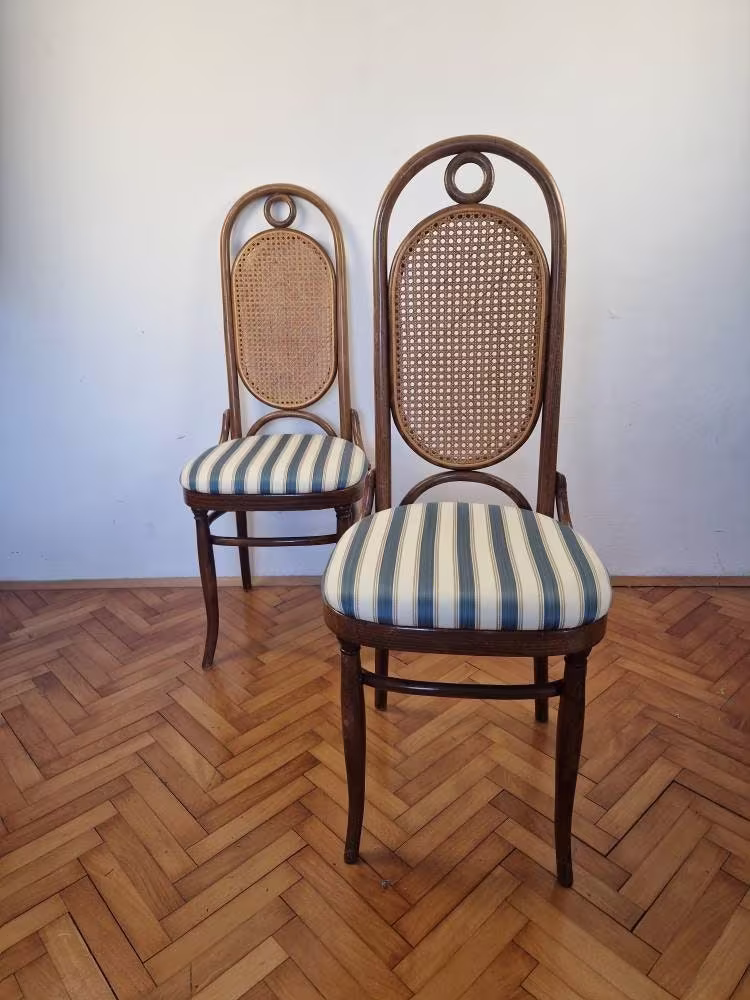 1 Of 2 Vintage Thonet Style Bentwood High Back Dining Chairs, 1960S - Mid-Century Chairs Retro