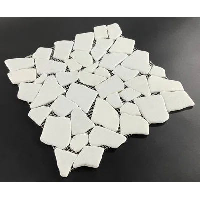 12.5" x 12.5" Marble Pebble Mosaic Wall And Floor Tile
