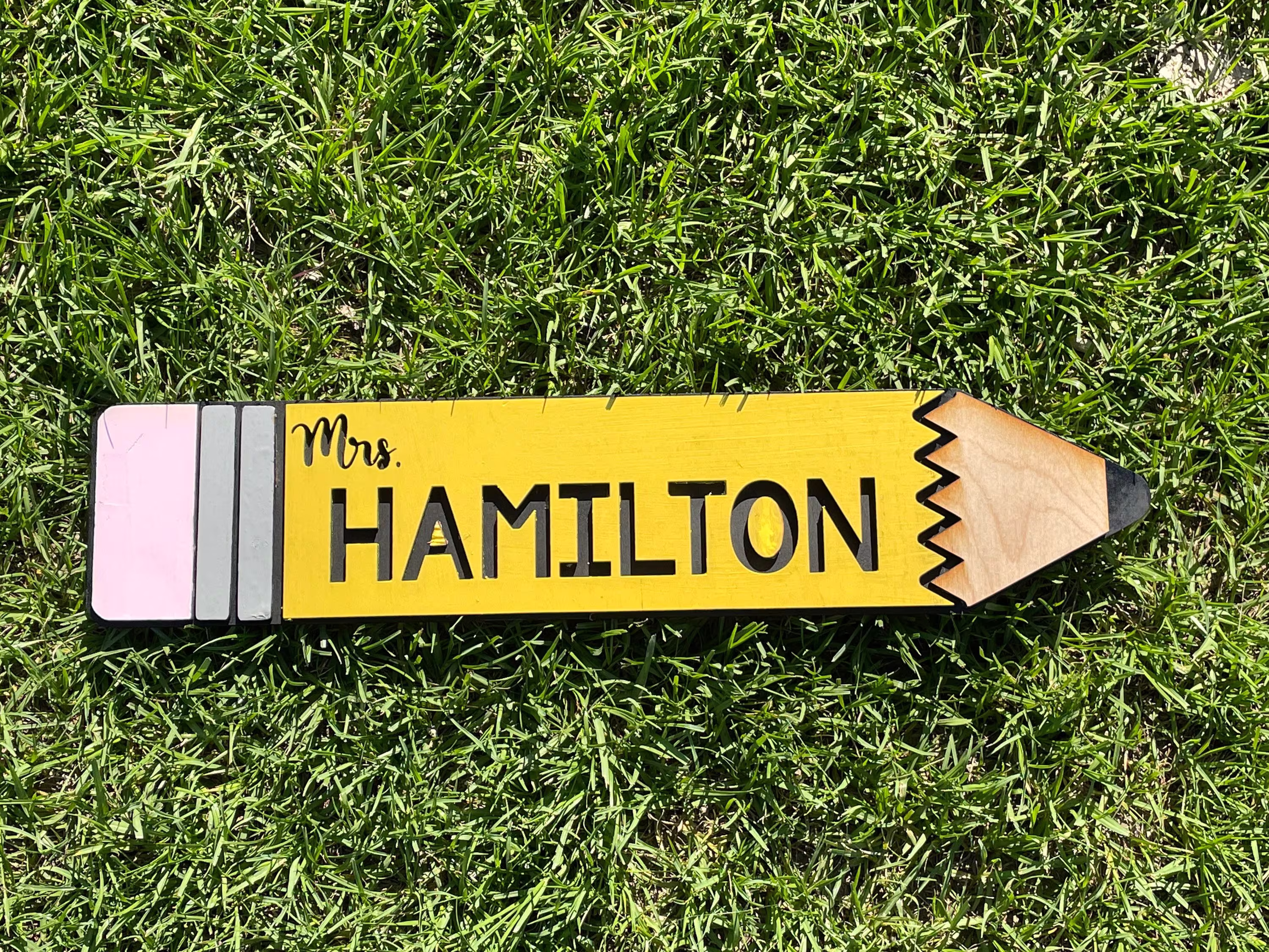 Teacher Appreciation Gift, Personalized Pencil Decor, Sign
