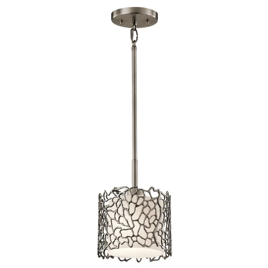Kichler Lighting Silver Coral Collection 1-light Classic Pewter Mini Pendant