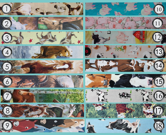 Animals, Horses, Pigs, Farm, Cows. Fabric Lanyard. Optional Id Badge Holder. Break Away Buckle. Pen Or Pencil Pocket