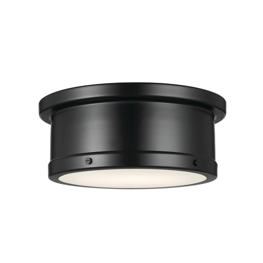 Kichler Lighting Serca 14.25 in. 2-Light Black Flush Mount Light