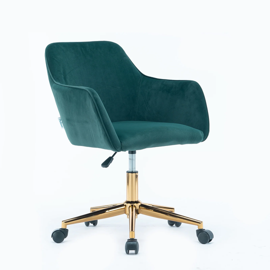 Modern Velvet Yellow Material Adjustable Height 360 Revolving Home Office Chair
