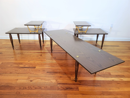 Mid Century Set Of Two End Tables & Coffee Table
