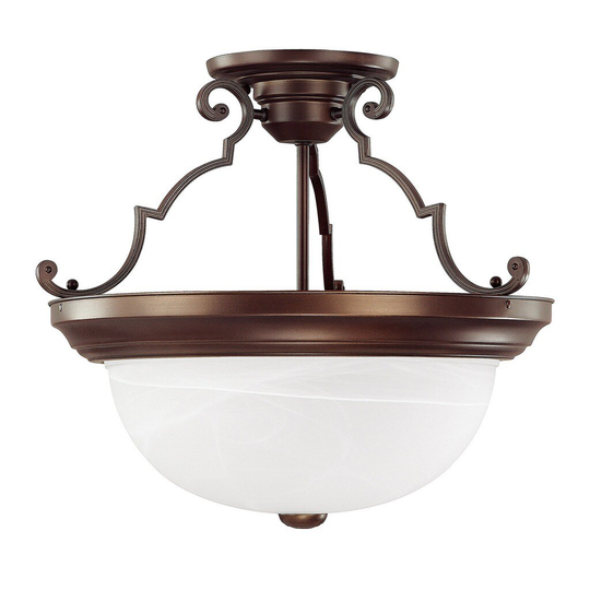 3-light Burnished Bronze Semi-Flush Mount