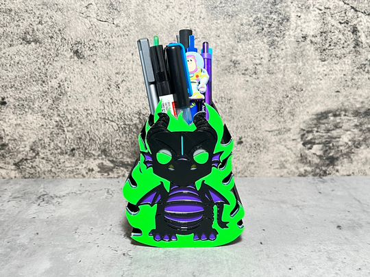 Pen & Pencil Holder | Maleficent Dragon Makeup Brush Marker Case