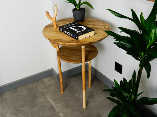 Round Coffee Table For Living Room, Rustic Oval Table, Real Wood Small Unique Table, Wood Coffee Table