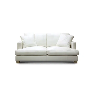 Galaxy 100% Top Grain Leather Modern Loveseat Sofa