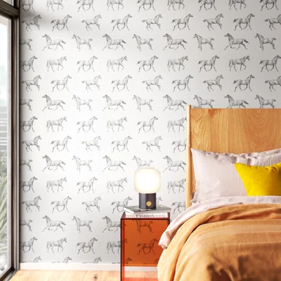 Rylan Horses 33' L x 20.5" W Wallpaper Roll