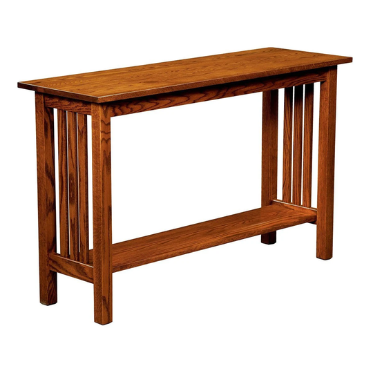 Dutchcrafters 48" Country Mission Sofa Table With Open Shelf, Oak Michael's Cherry Stain - Amish Made in America