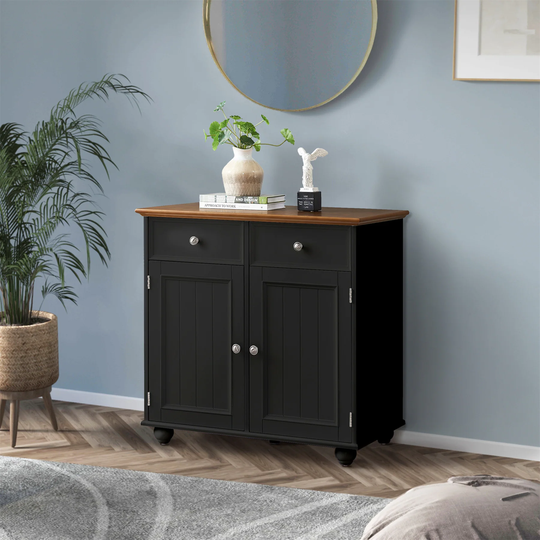 Wood Storage Cabinet Buffet, Multi-use Sideboard