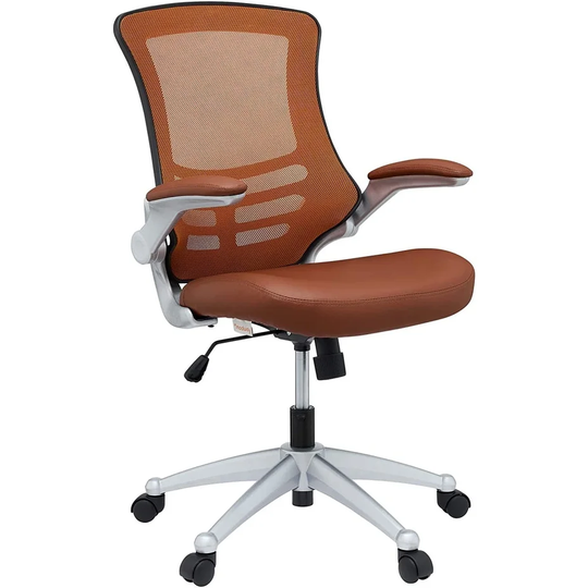 Attainment Mesh Vinyl Modern Office Chair in Tan