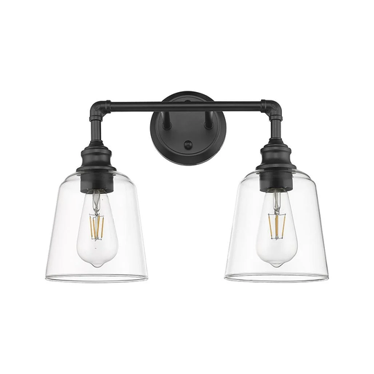 2-Light Milla Bathroom Vanity Light Fixture with Clear Glass