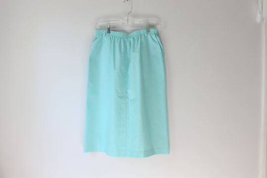 60S 70S Vintage School Girl Mint Pencil Skirt With Pockets...size Large. Nos. Retro. Mod. Classic. 1960S. 1970S. Pleated Skirt. Green. Blue