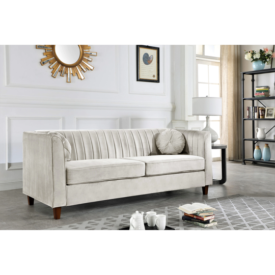 US Pride Boton Pleated Velvet Chesterfield Sofa