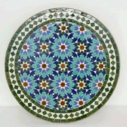 Ft Moroccan Table, Handmade Round Moroccan, Outdoor/Indoor Mosaic, Mosaic Multi Color, Moroccan Decor