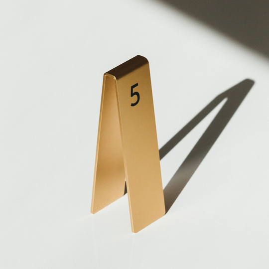 Table Number Stacker - Wedding Signs Cafe Numbers Restaurant Supplies Aluminum Modern Minimalist Decor Bronze