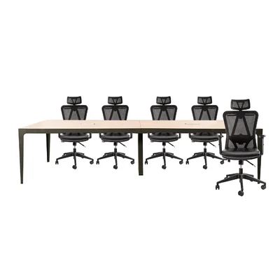 Conference Meeting Table With Office Chairs For 10 Persons (elm)